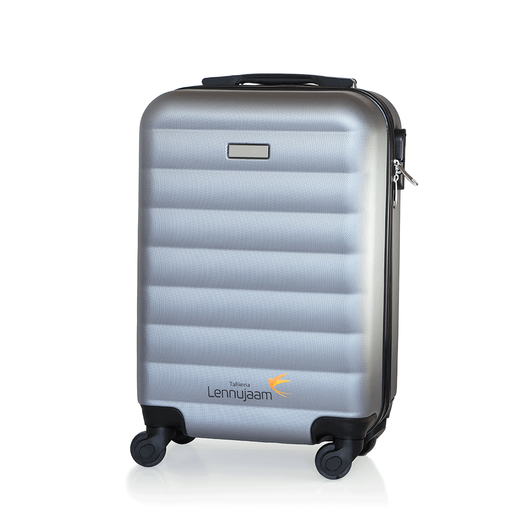 suitcase with logo